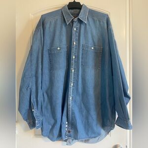 Vintage Nordstrom Long Sleeve “The Natural Way “ Cotton Chambray Denim Shirt